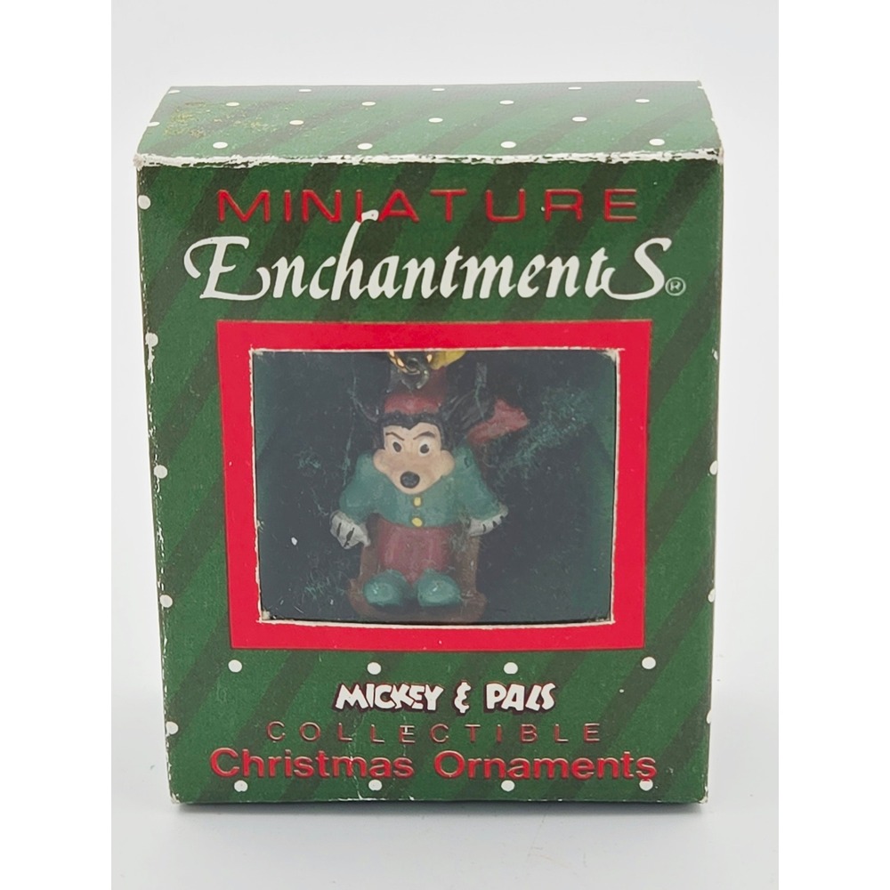 Vintage Disney Mickey & Pals Miniature Enchantments Sled Christmas Ornament